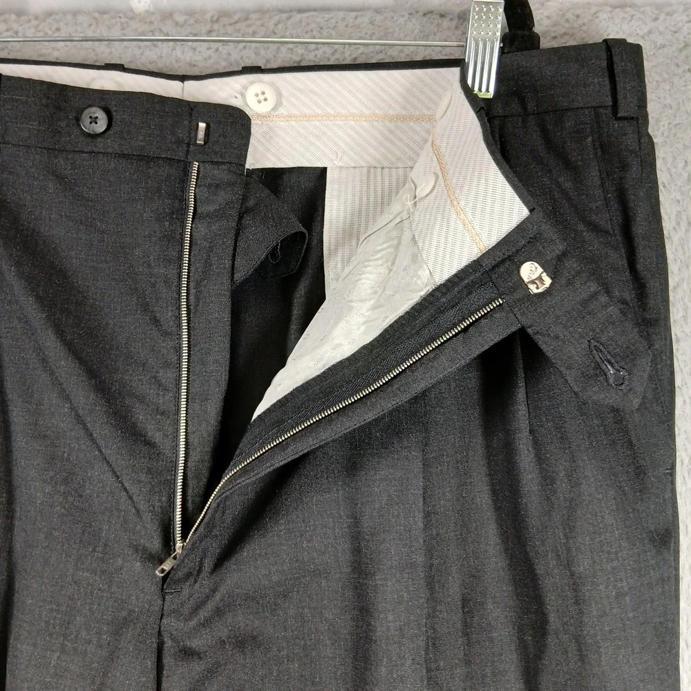 J.B. Britches‎ Nordstrom Dress Pants Men 42x29 Dark Gray Pleated Wool EUC